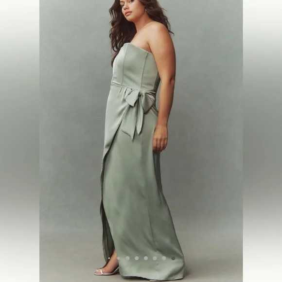 NWT Plus Size V. Chapman Dress June Corset Jacquard Front-Slit Gown Size 16 - Picture 3 of 14